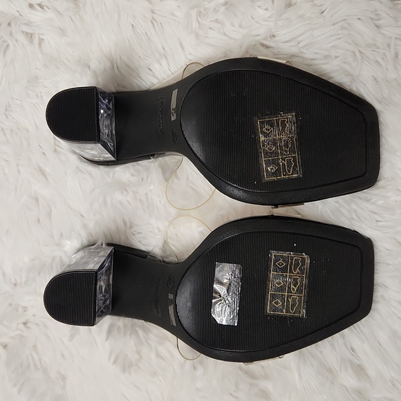 Bamboo Clear Strap Chunky Acrylic Heel slide Sandle - Picture 7 of 10